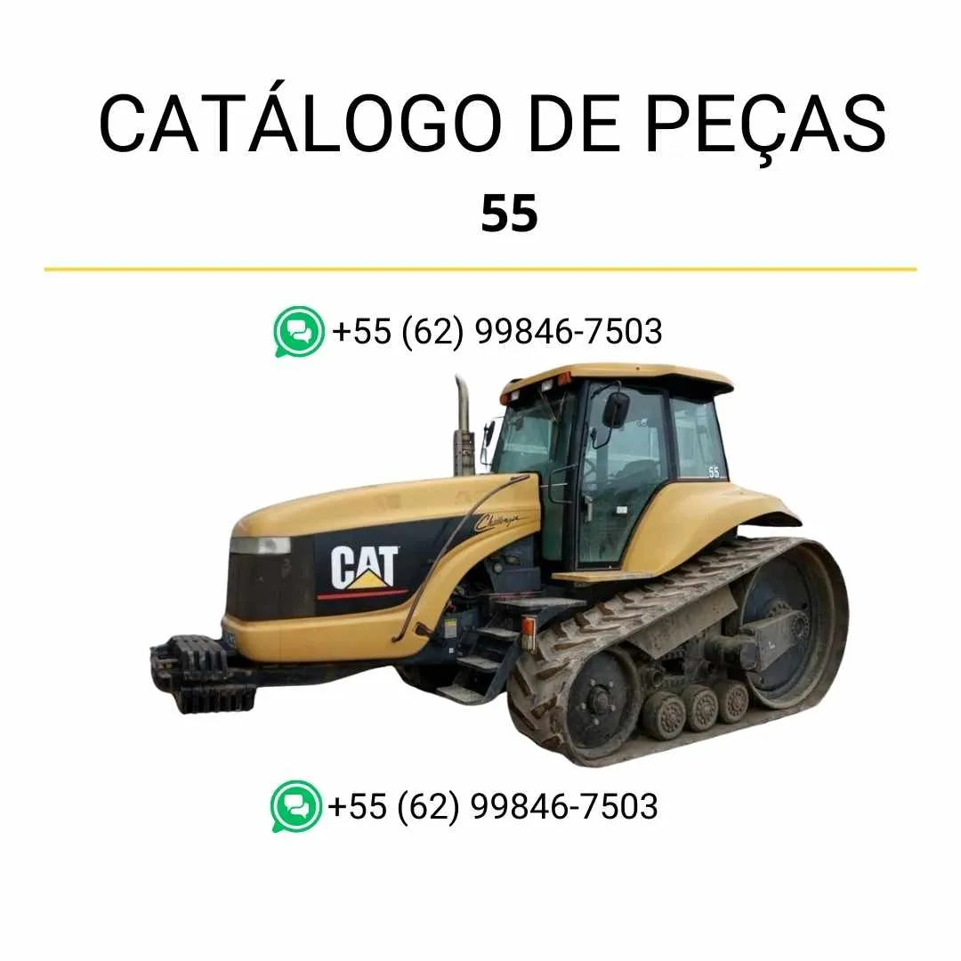 Catálogo de peças Caterpillar 55 Challenger em PDF com diagramas técnicos e ilustrações detalhadas dos componentes originais do trator agrícola Challenger.