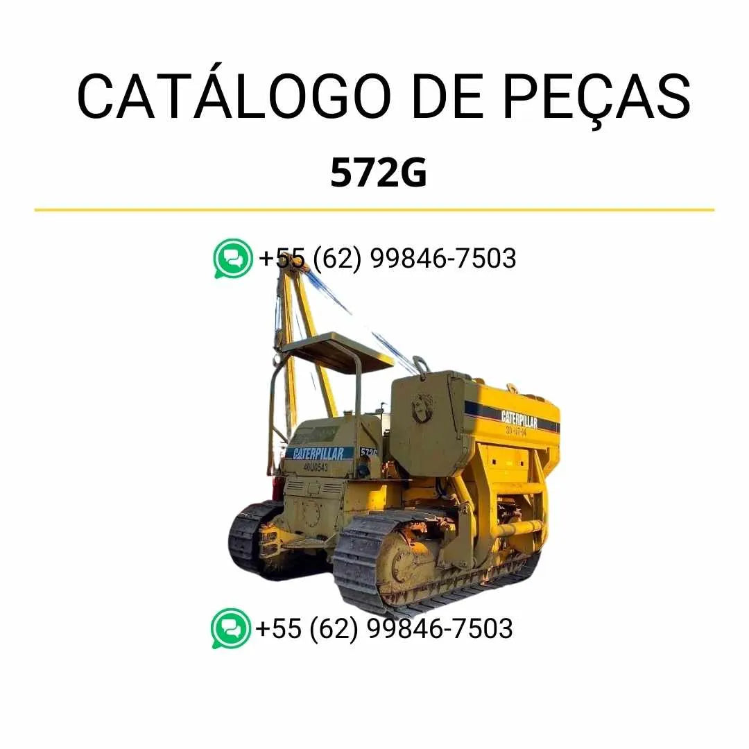 Catálogo de peças Caterpillar 572G em PDF com diagramas ilustrados e lista completa de componentes originais do assentador de tubos.