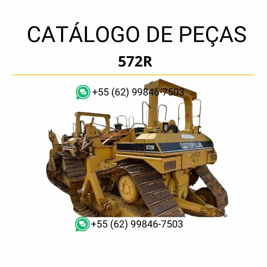 Catálogo de peças Caterpillar 572R em PDF com ilustrações técnicas detalhadas e lista completa de componentes originais do assentador de tubos.