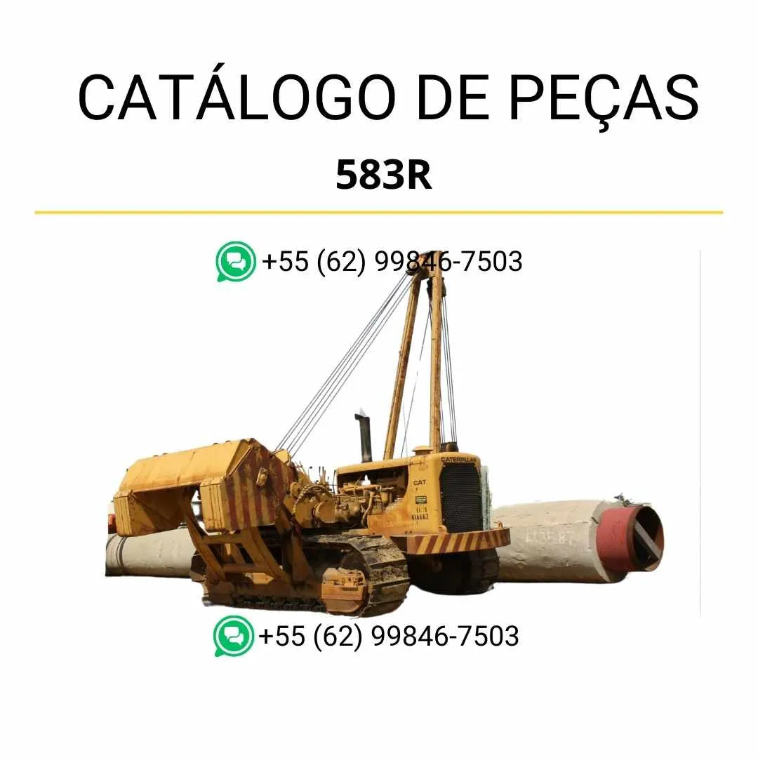 Catálogo de peças Caterpillar 583R em PDF com ilustrações técnicas detalhadas e lista completa de componentes originais do assentador de tubos.