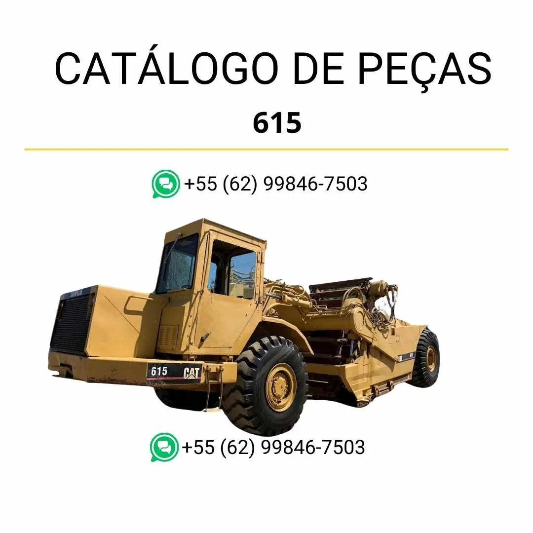 Catálogo de peças Caterpillar 615 em PDF com diagramas detalhados e lista completa de componentes originais do trator de rodas.