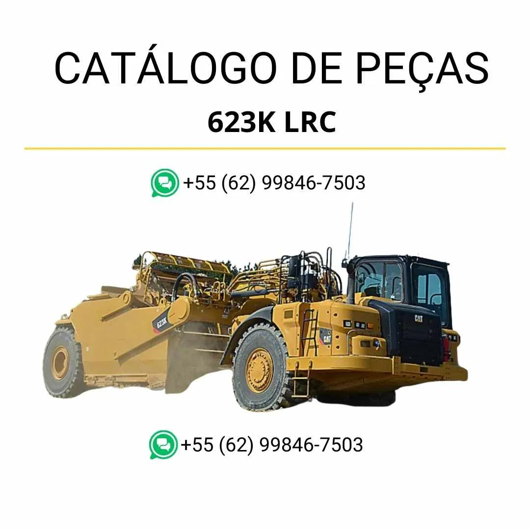 Catálogo de peças Caterpillar 623K LRC em PDF com ilustrações técnicas detalhadas e relação completa de componentes do wheel tractor-scraper.