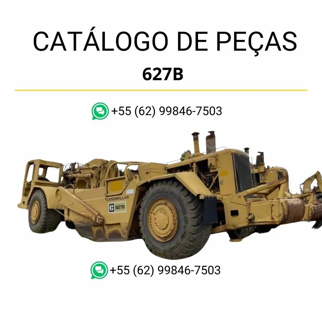 Catálogo de peças Caterpillar 627B em PDF com ilustrações técnicas completas e relação detalhada dos componentes do trator de rodas.