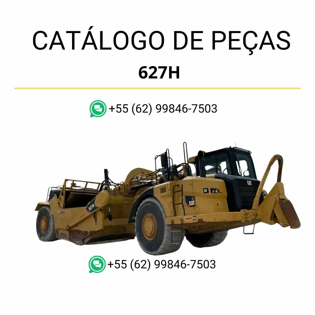 Catálogo de peças Caterpillar 627H em PDF com ilustrações técnicas detalhadas do trator de rodas e lista completa de componentes originais.
