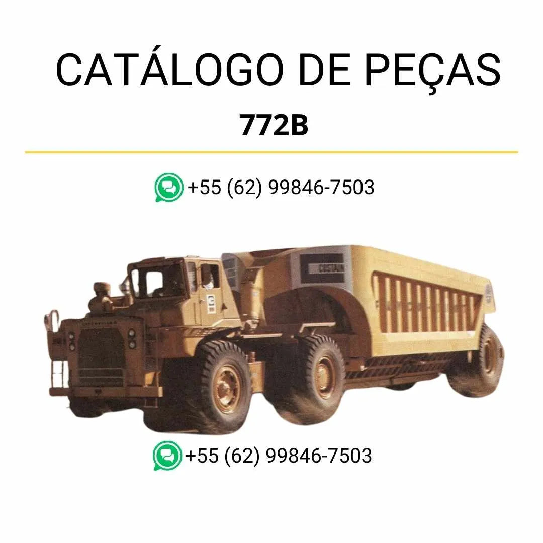 Catálogo de peças Caterpillar 772B em PDF com diagramas técnicos detalhados e lista completa dos componentes originais do trator.