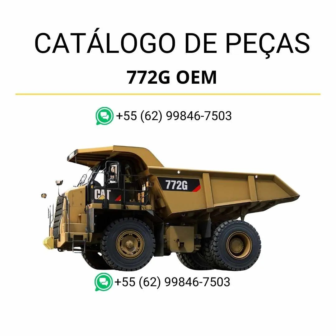 Catálogo de peças Caterpillar 772G OEM em PDF com diagramas técnicos detalhados e lista completa dos componentes originais do caminhão basculante.