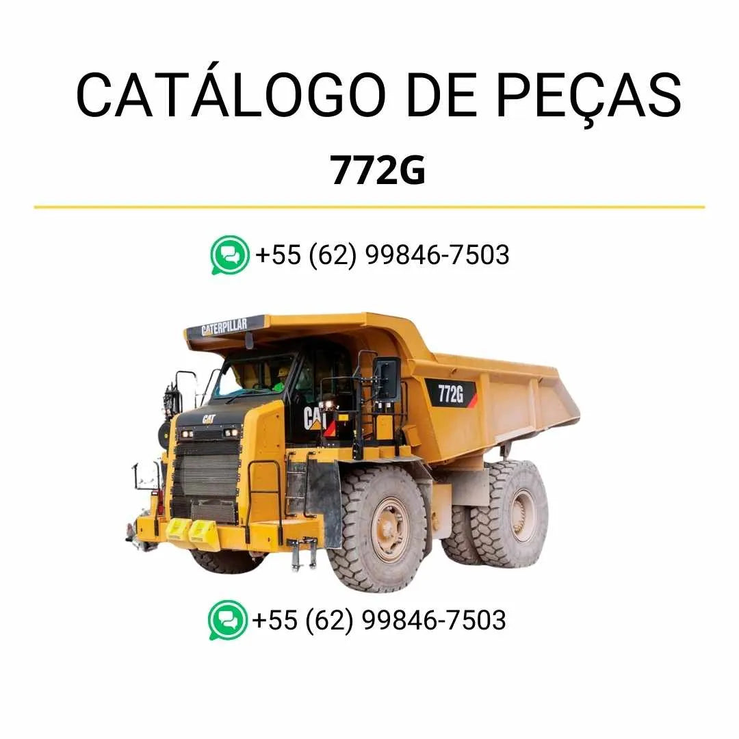 Catálogo de peças Caterpillar 772G em PDF com ilustrações técnicas detalhadas e lista completa dos componentes originais do caminhão basculante.