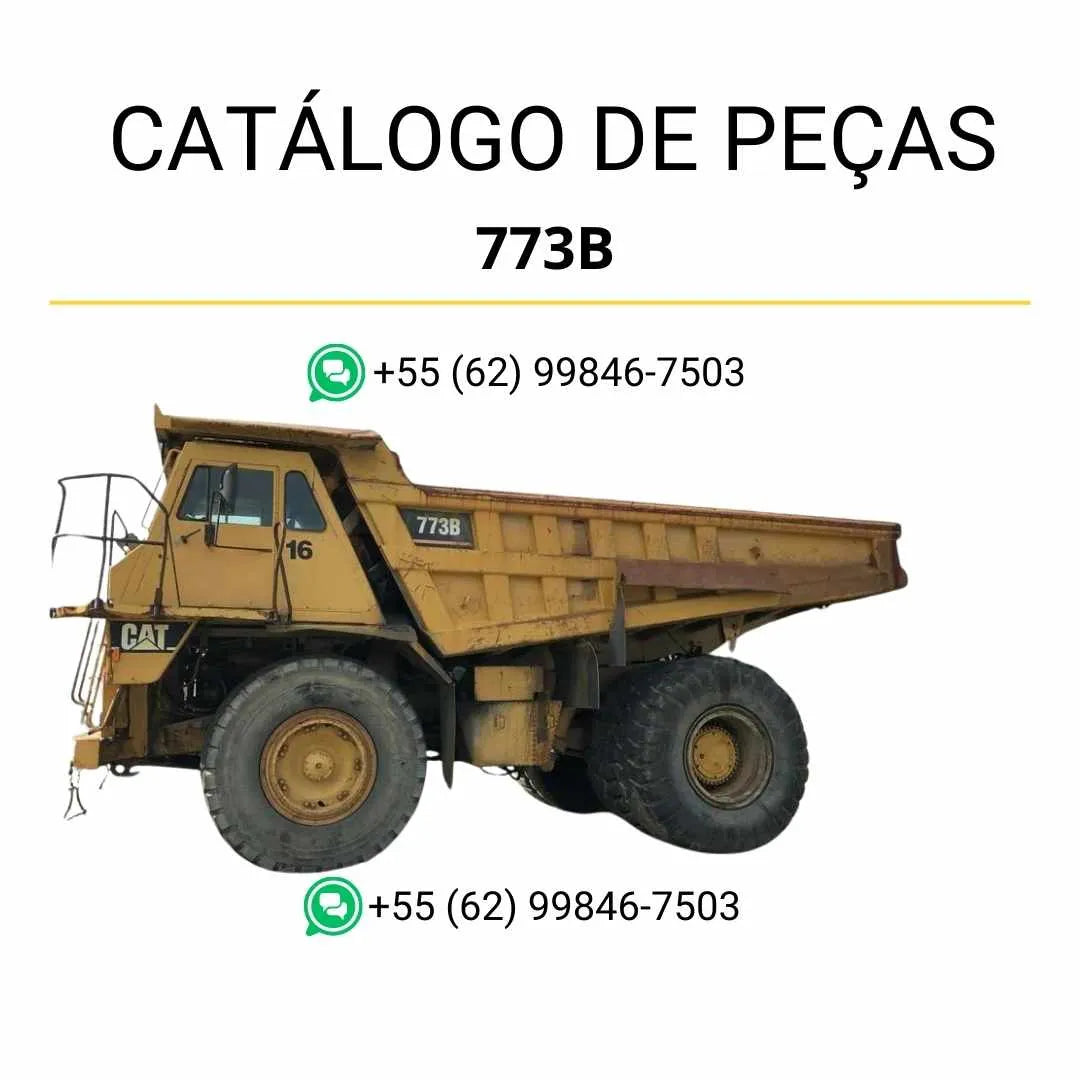 Catálogo de peças Caterpillar 773B em PDF com ilustrações técnicas detalhadas e lista completa dos componentes originais do caminhão basculante.