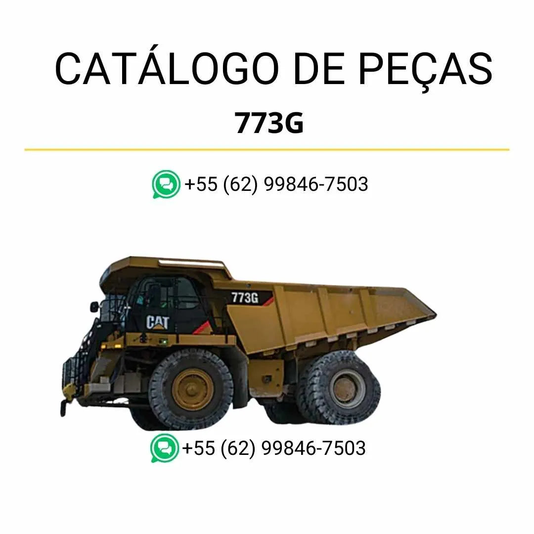 Catálogo de peças Caterpillar 773G em PDF com diagramas técnicos detalhados e lista completa dos componentes originais do caminhão basculante.