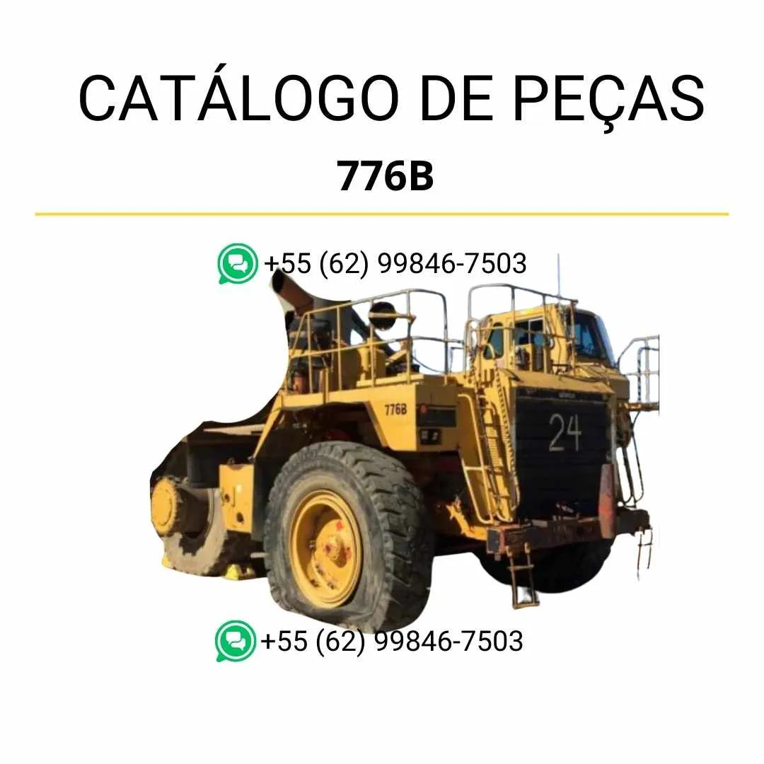 Catálogo de peças Caterpillar 776B em PDF com diagramas técnicos e identificação completa dos componentes originais do trator.