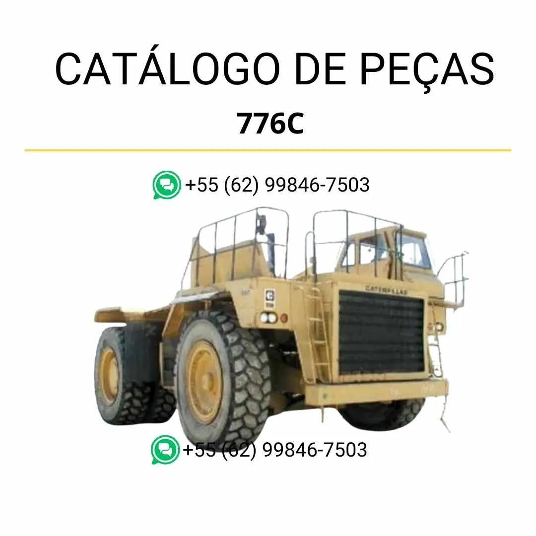 Catálogo de peças Caterpillar 776C em PDF com ilustrações técnicas detalhadas e lista completa dos componentes originais do trator.
