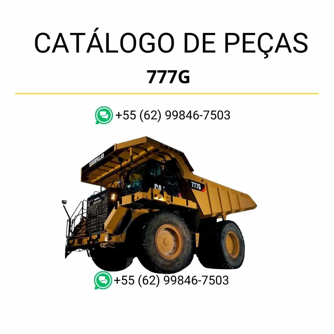 Catálogo de peças Caterpillar 777G em PDF com ilustrações técnicas e lista completa dos componentes originais do caminhão basculante de mineração.