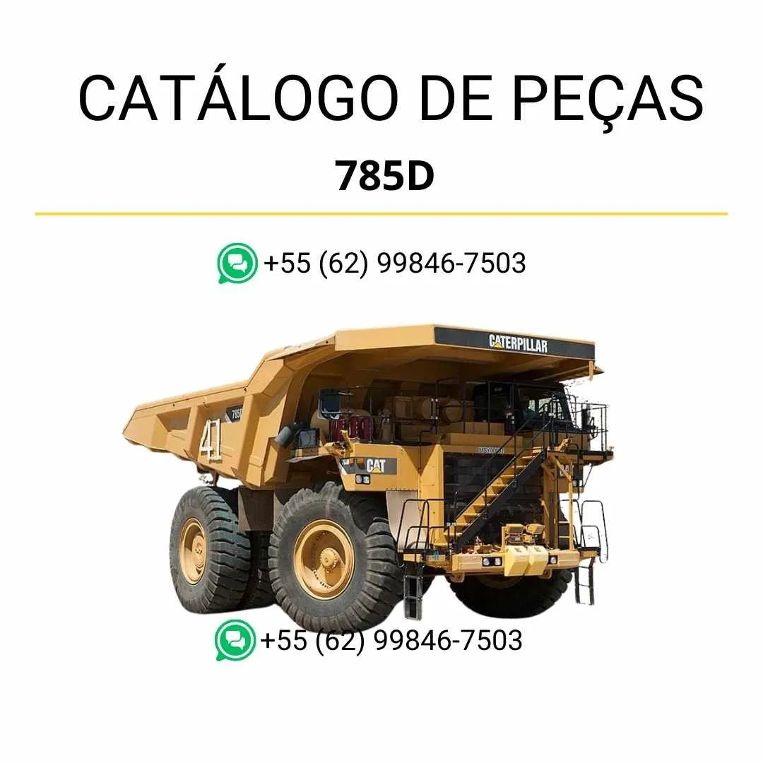 Catálogo de peças Caterpillar 785D em PDF com ilustrações técnicas detalhadas e lista completa dos componentes originais do caminhão basculante.