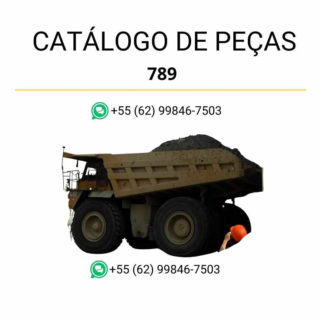 Catálogo de peças Caterpillar 789 em PDF com ilustrações técnicas e lista completa dos componentes originais do caminhão basculante de grande porte.