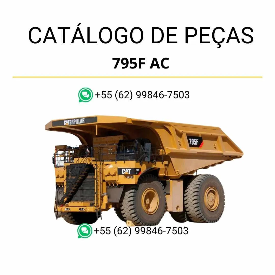 Catálogo de peças Caterpillar 795F AC em PDF com ilustrações técnicas e lista completa dos componentes originais do caminhão basculante.