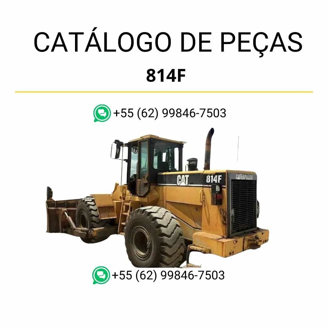 Catálogo de peças Caterpillar 814F em PDF com ilustrações técnicas detalhadas e relação completa de componentes originais da máquina.