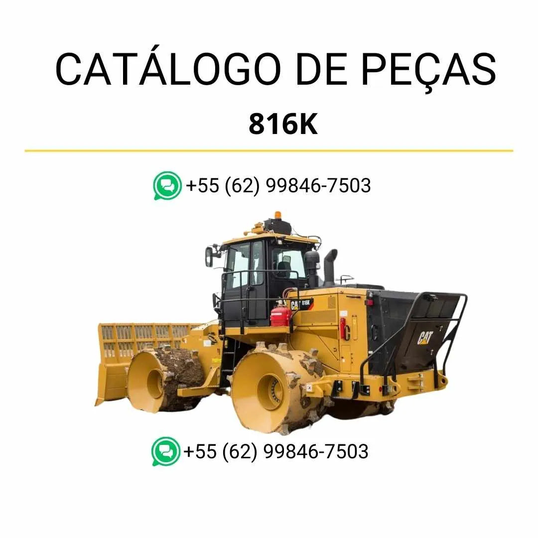 Catálogo de peças Caterpillar 816K em PDF com diagramas detalhados e lista completa de componentes do compactador de aterro.