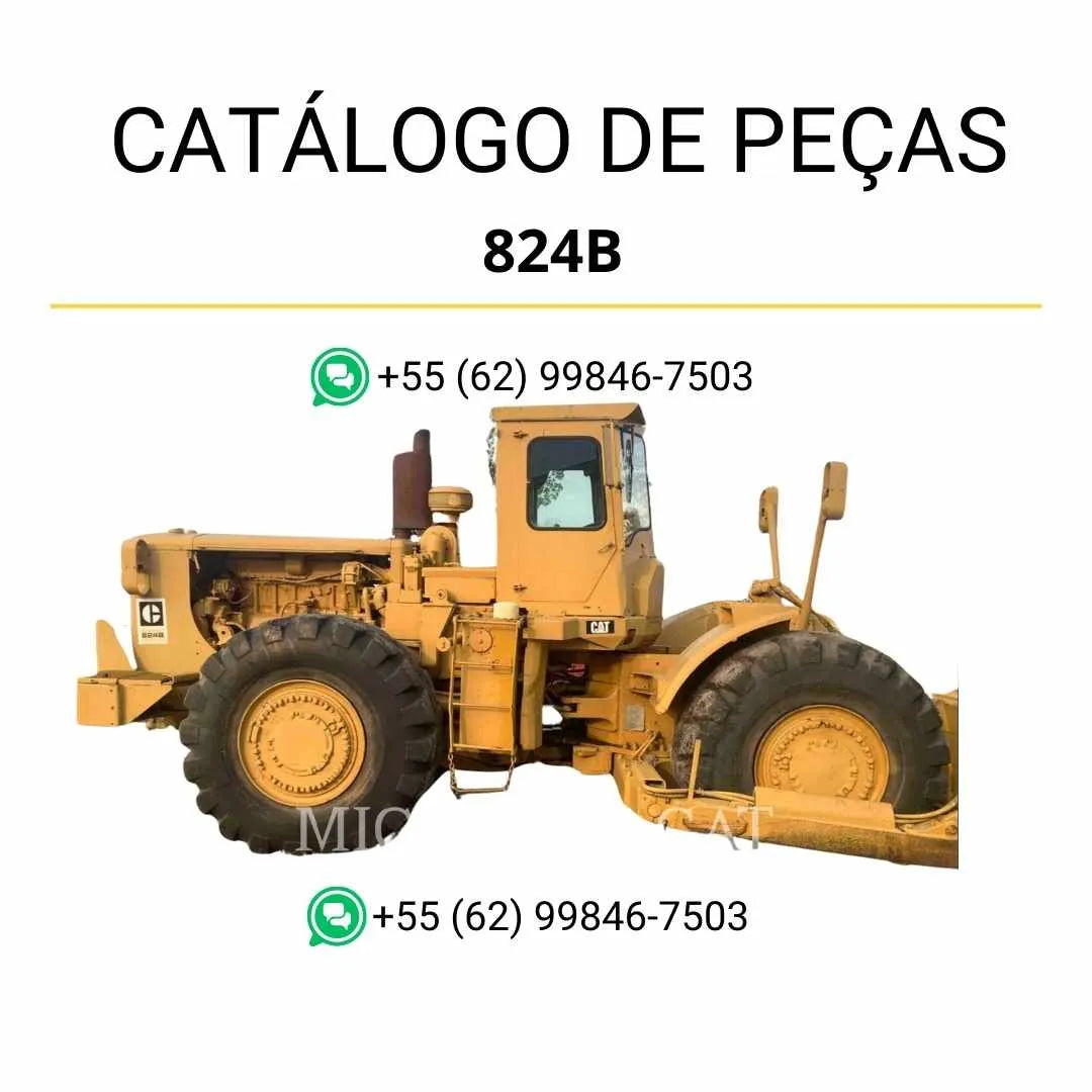 Catálogo de peças Caterpillar 824B em PDF com ilustrações técnicas detalhadas e relação completa de componentes originais para manutenção.