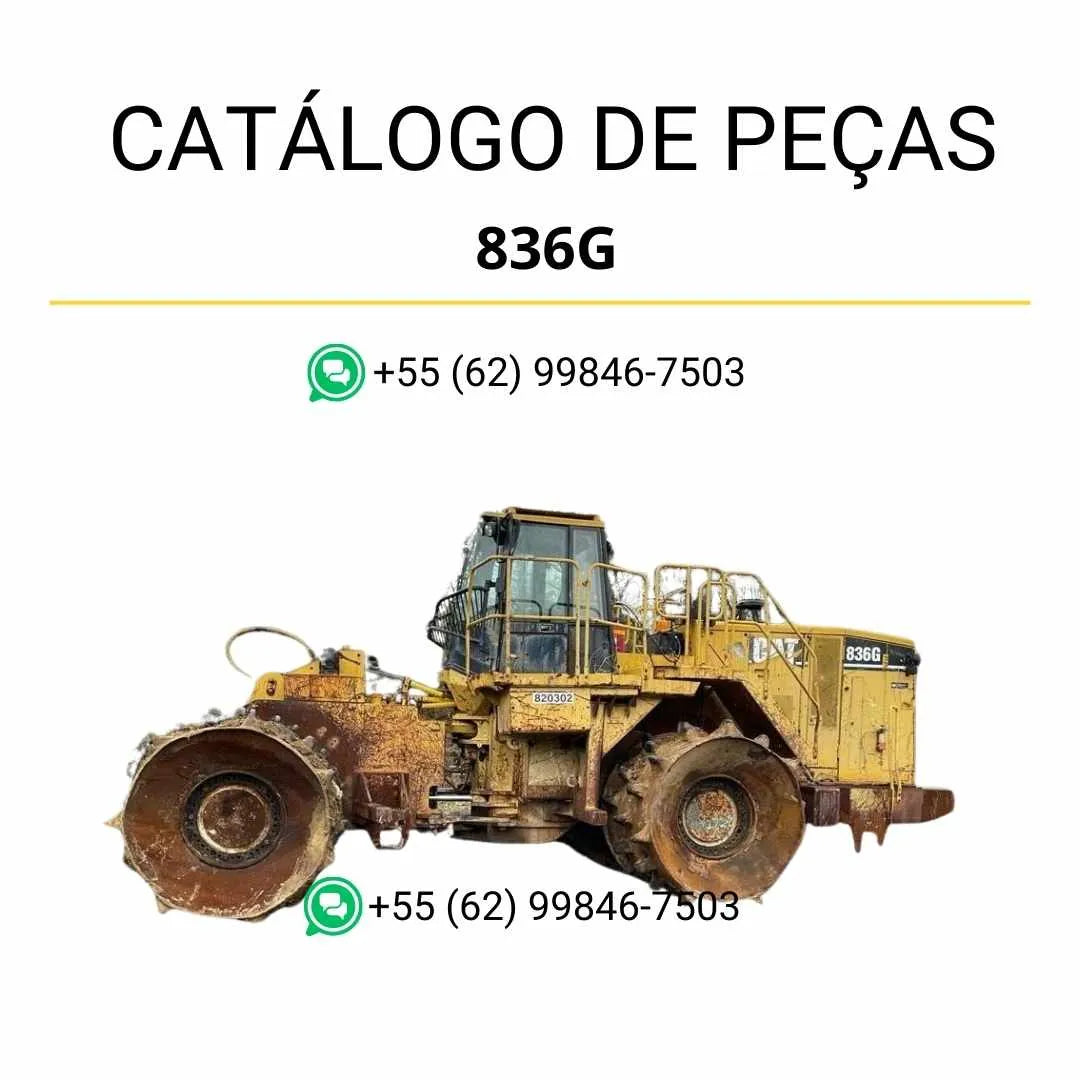Catálogo de peças Caterpillar 836G Compactador de Aterro em PDF com ilustrações técnicas detalhadas e lista completa de componentes originais.
