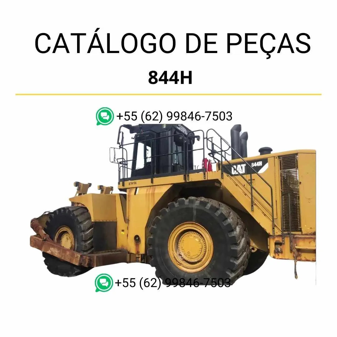 Catálogo de peças Caterpillar 844H em PDF com ilustrações técnicas detalhadas e lista completa dos componentes originais do trator de rodas.