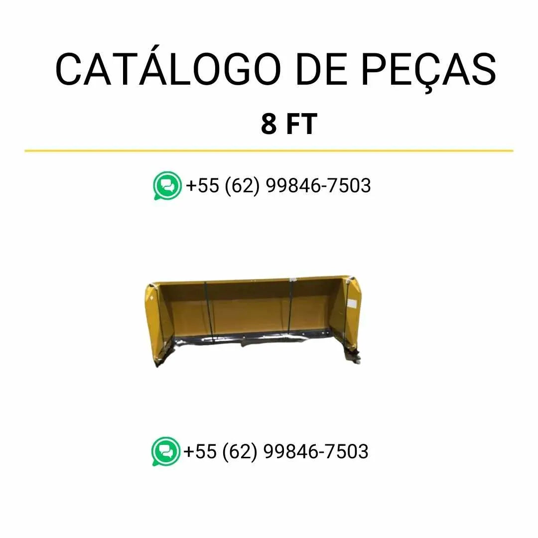 Catálogo de peças Caterpillar 8 FT em PDF com ilustrações técnicas detalhadas da pavimentadora de asfalto e relação completa de componentes originais.