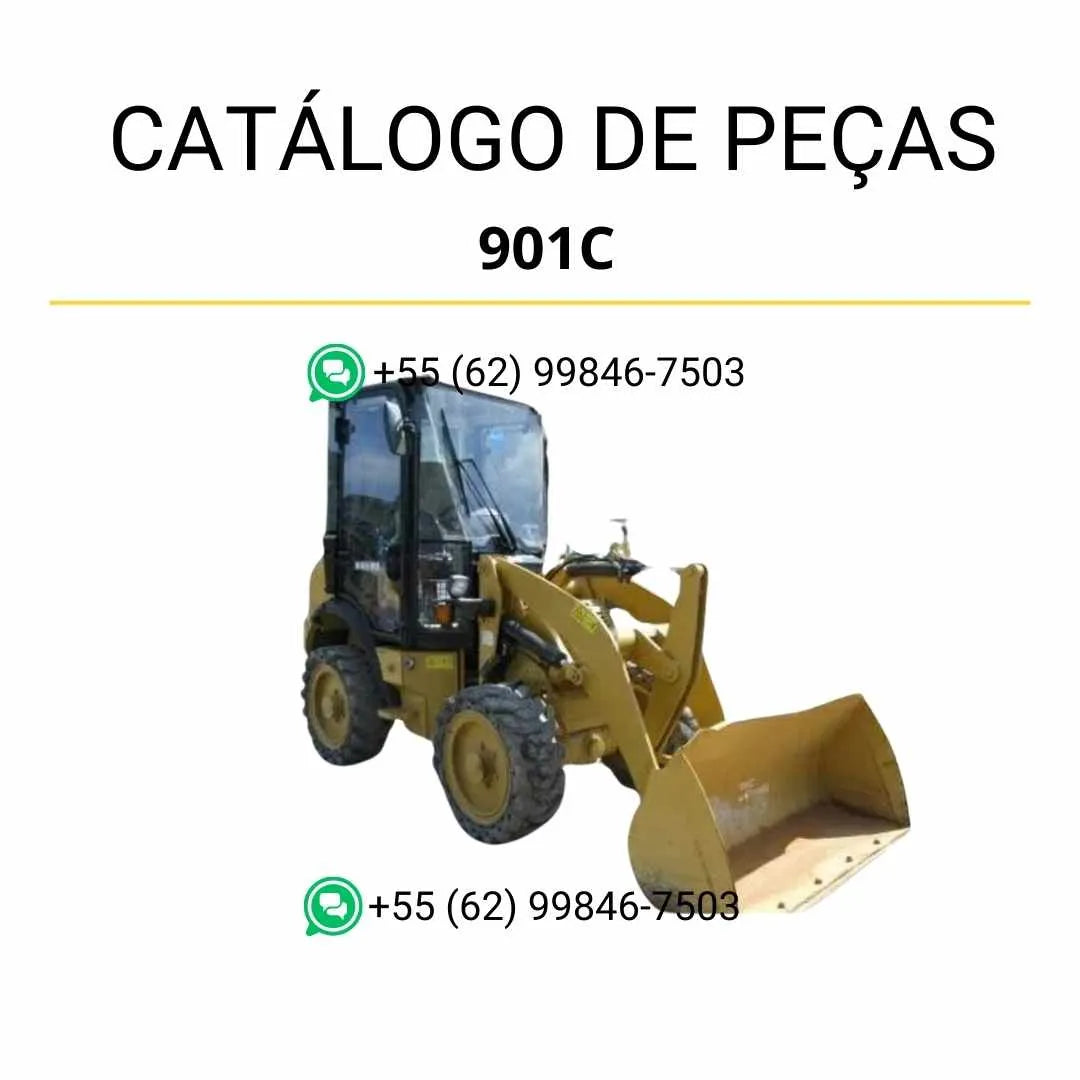 Catálogo de peças Caterpillar 901C em PDF com ilustrações técnicas detalhadas e relação completa dos componentes da carregadeira compacta.