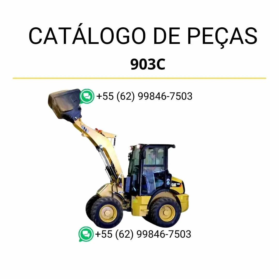 Catálogo de peças Caterpillar 903C em PDF com ilustrações técnicas detalhadas e lista completa de componentes da carregadeira compacta.