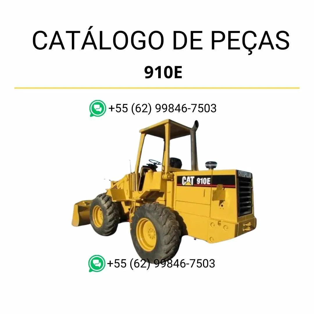 Catálogo de peças Caterpillar 910E em PDF com ilustrações técnicas detalhadas e relação completa dos componentes da carregadeira de rodas compacta.