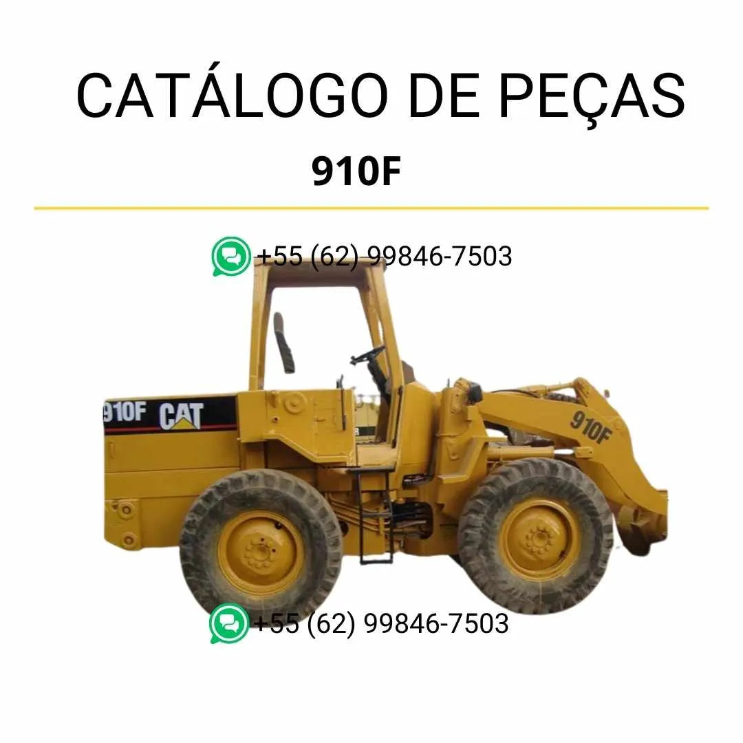 Catálogo de peças Caterpillar 910F em PDF com diagramas técnicos completos e identificação detalhada dos componentes da carregadeira compacta.