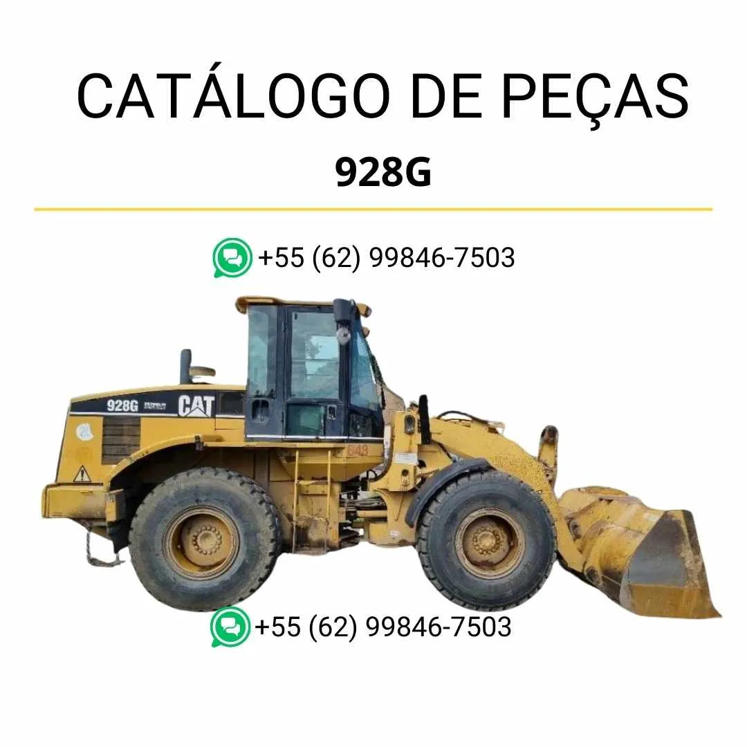 Catálogo de peças Caterpillar 928G em PDF com ilustrações técnicas detalhadas e referências completas dos componentes da carregadeira de rodas.