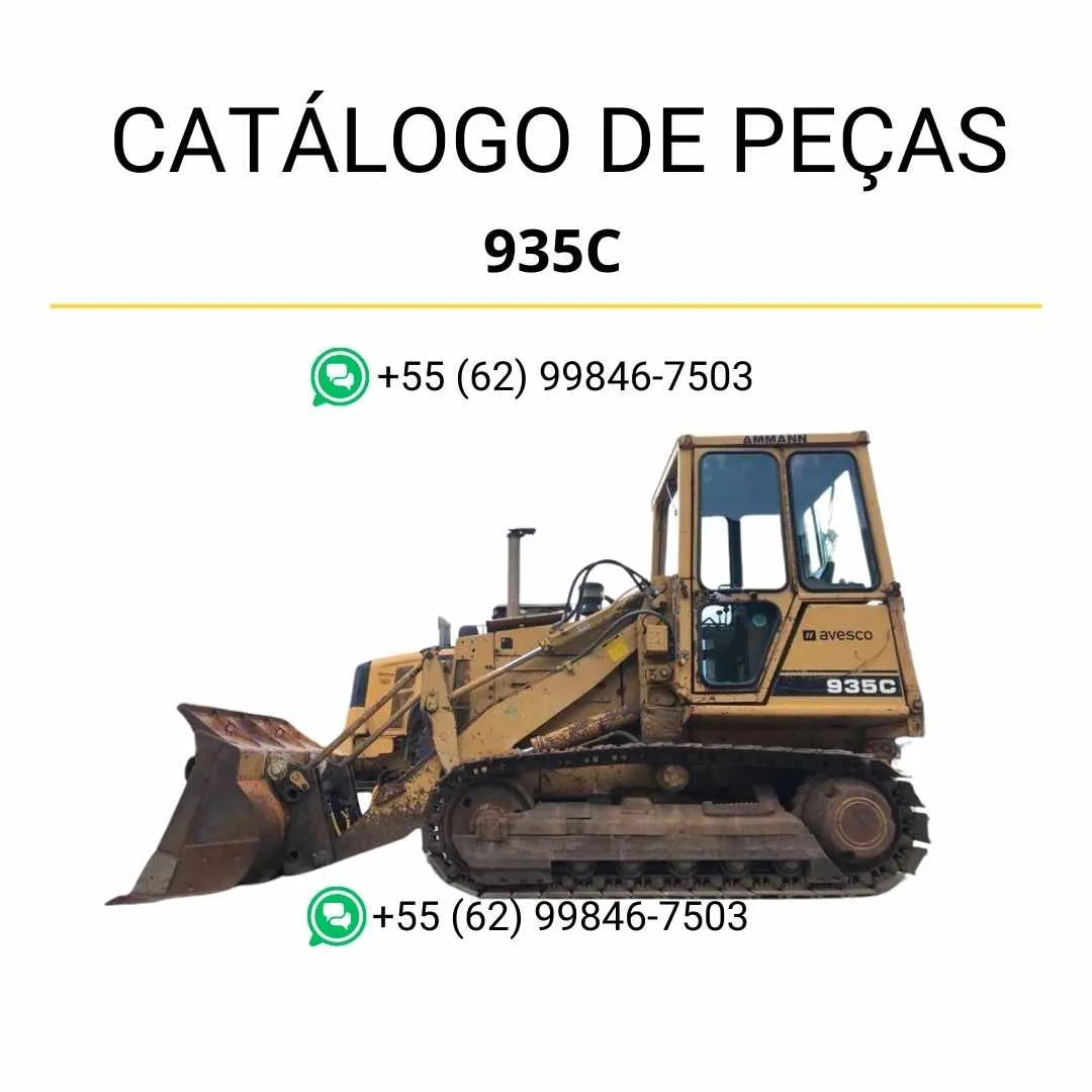 Catálogo de peças Caterpillar 935C em PDF com diagramas detalhados e identificação completa de componentes originais da carregadeira.
