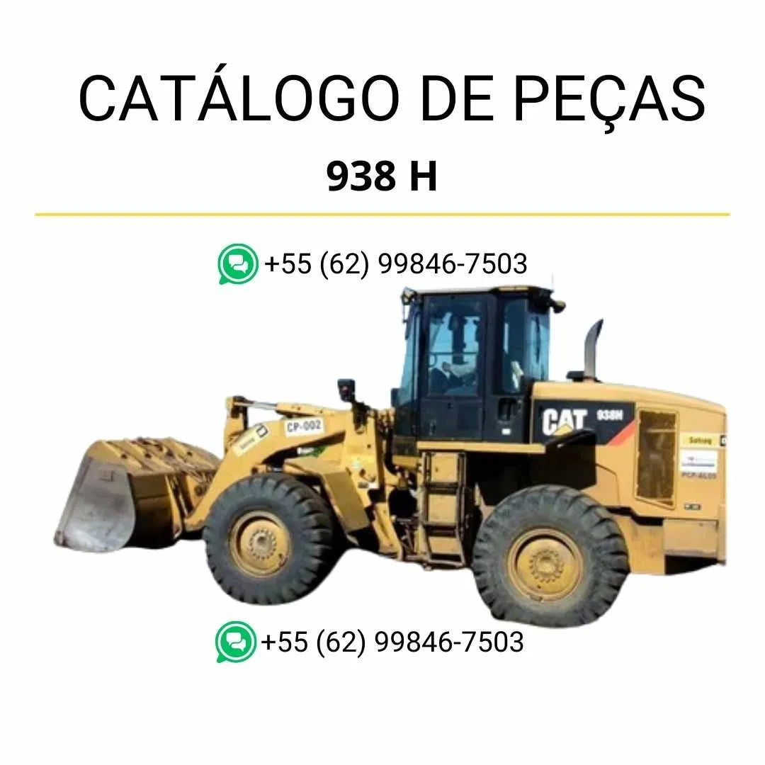 Catálogo de peças Caterpillar 938H para pá carregadeira em PDF com diagramas técnicos e identificação completa de componentes originais.