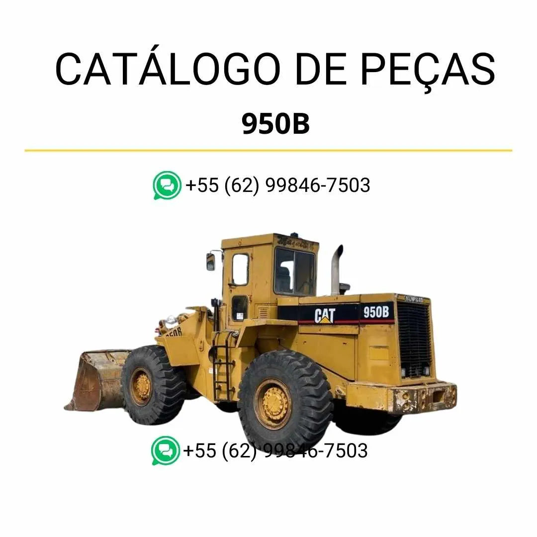 Catálogo de peças Caterpillar 950B em PDF com ilustrações técnicas detalhadas e lista completa de componentes originais da carregadeira de rodas.