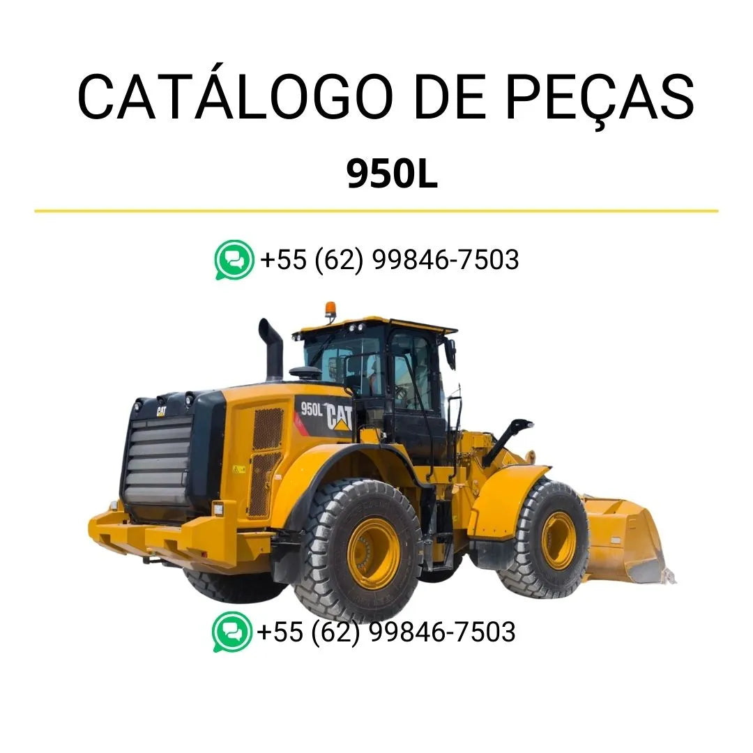 Catálogo de peças Caterpillar 950L em PDF com diagramas técnicos completos e lista detalhada de componentes originais da carregadeira de rodas.