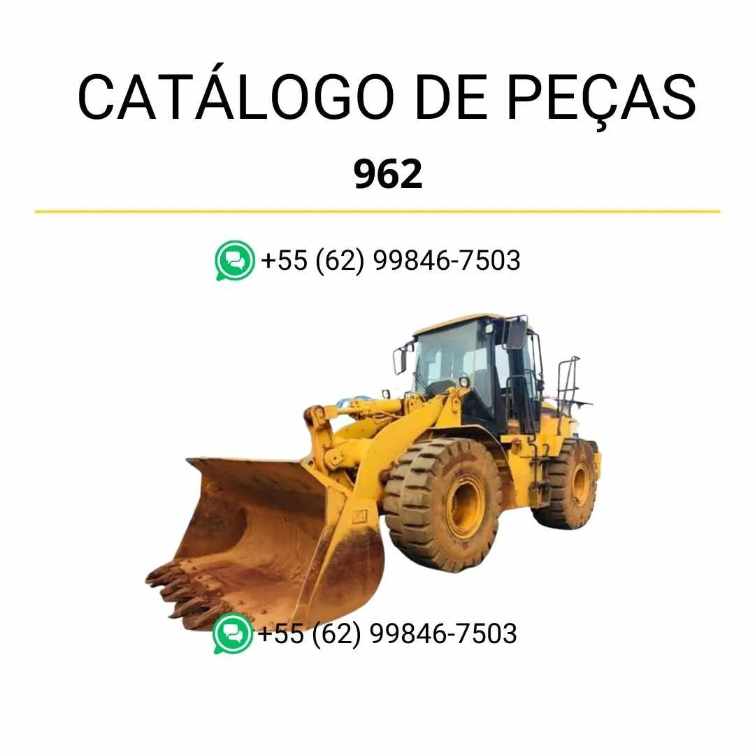 Catálogo de peças Caterpillar 962 em PDF com diagramas técnicos e lista completa de componentes originais da carregadeira de rodas.