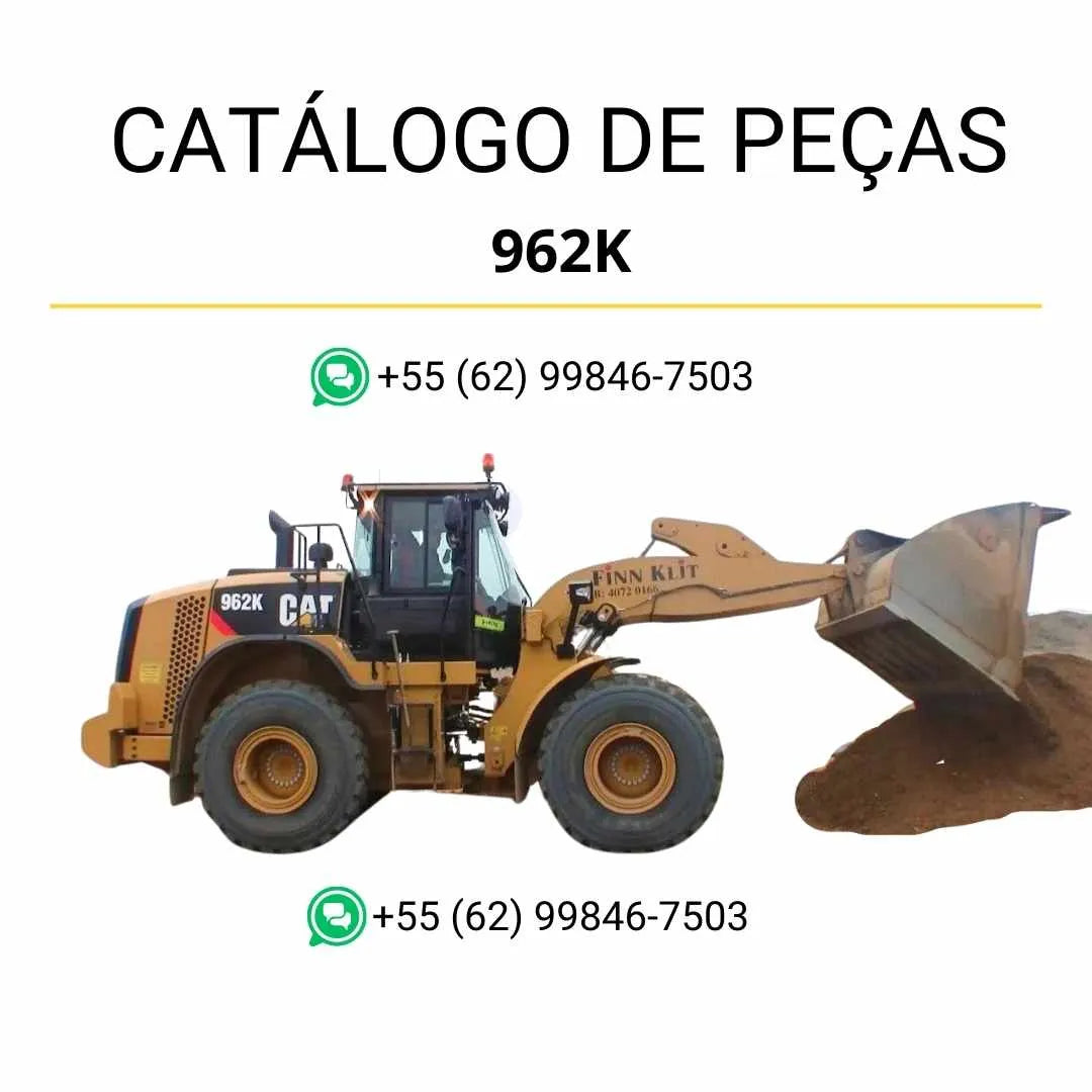 Catálogo de peças Caterpillar 962K em PDF com diagramas ilustrados e descrição detalhada de componentes originais da carregadeira de rodas.