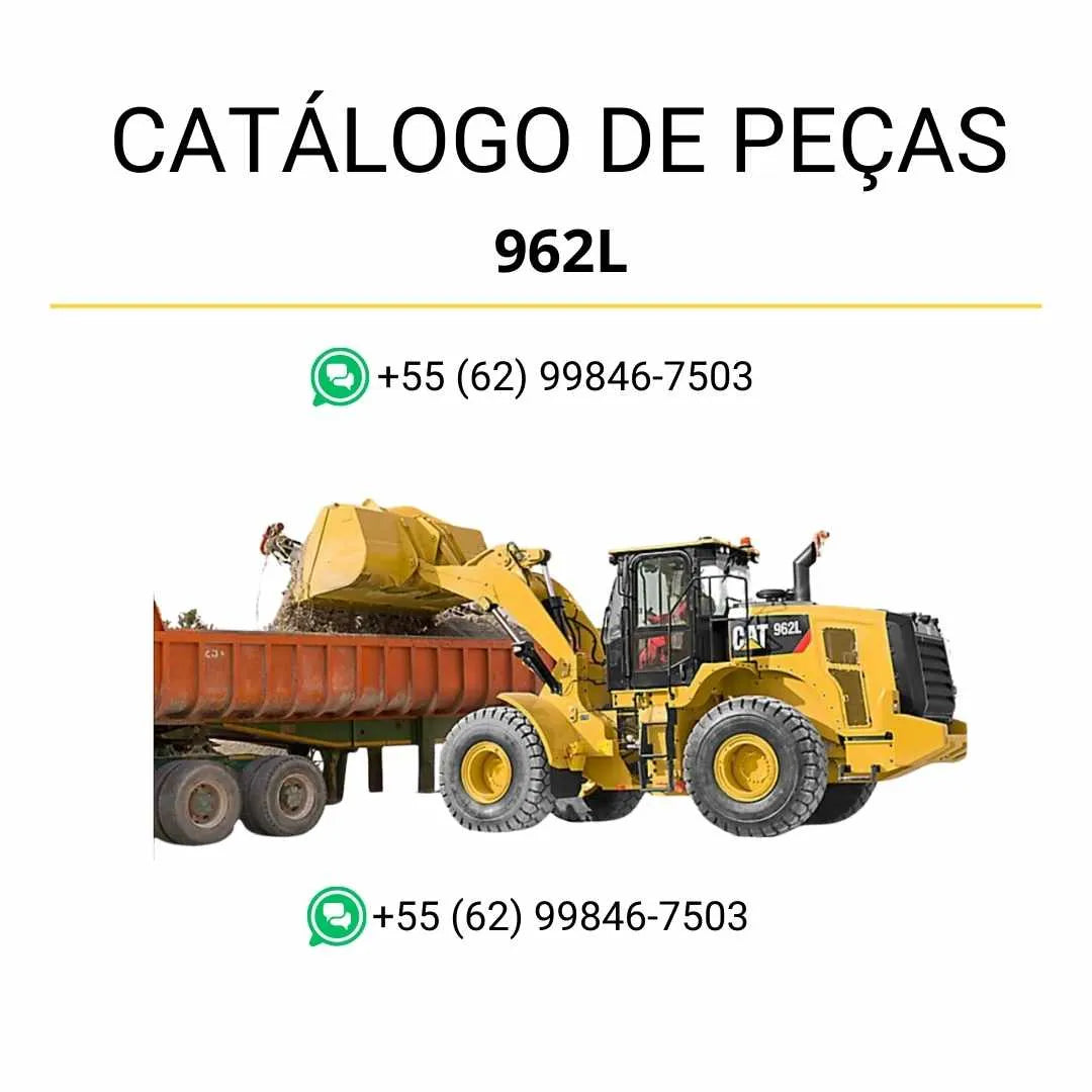 Catálogo de peças Caterpillar 962L em PDF com ilustrações técnicas precisas e lista completa de componentes originais da carregadeira de rodas.