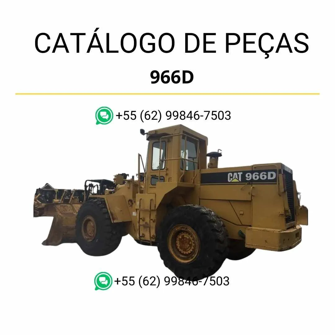 Catálogo de peças Caterpillar 966D em PDF com ilustrações técnicas detalhadas e relação completa de componentes originais da carregadeira.