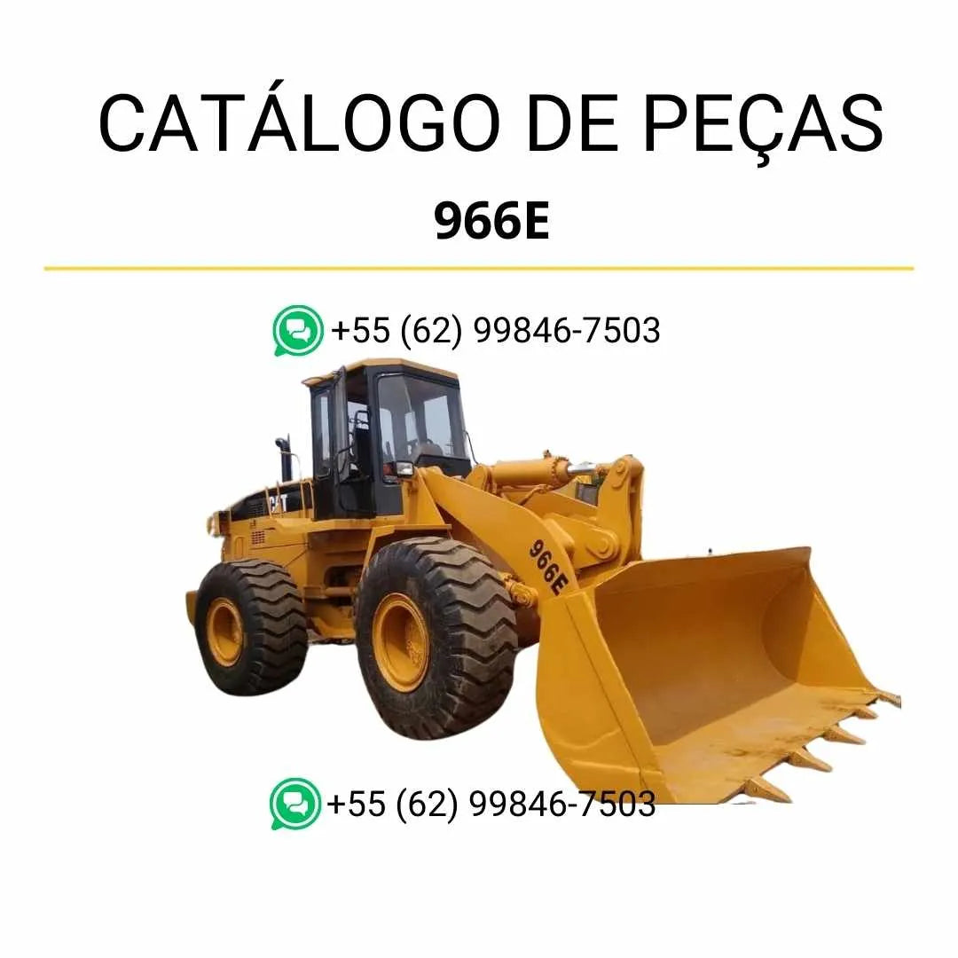 Catálogo de peças Caterpillar 966E em PDF com diagramas completos e identificação precisa de cada componente da carregadeira de rodas.