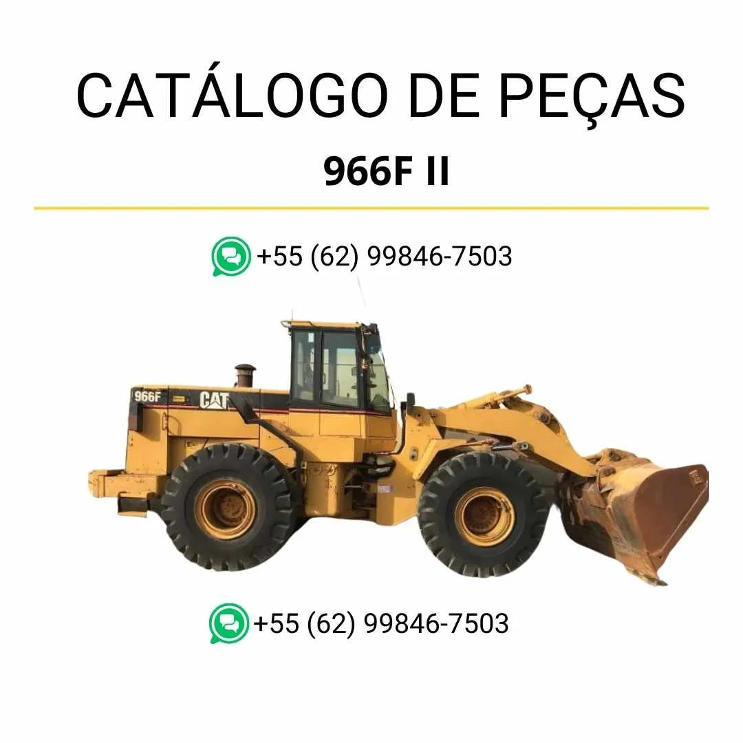 Catálogo de peças Caterpillar 966F II em PDF com diagramas ilustrados e identificação detalhada de componentes da carregadeira de rodas.
