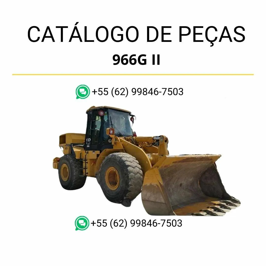 Catálogo de peças Caterpillar 966G II em PDF com diagramas técnicos detalhados e lista completa de componentes da carregadeira de rodas.