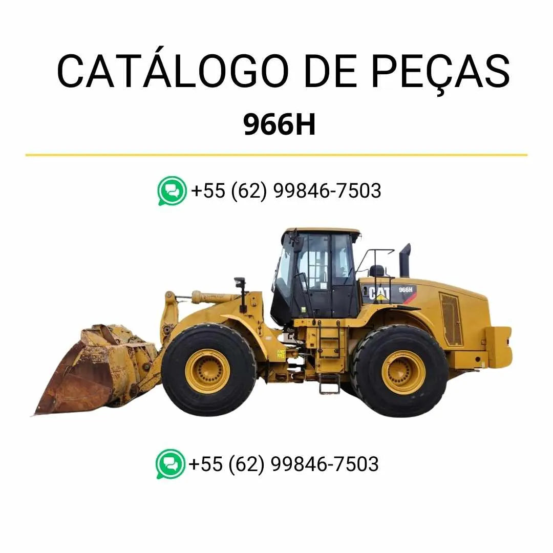 Catálogo de peças Caterpillar 966H em PDF com ilustrações técnicas completas e guia de identificação detalhada dos componentes originais.