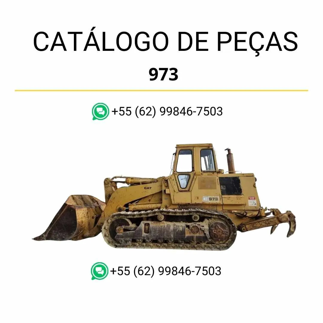 Catálogo de peças Caterpillar 973 em PDF com ilustrações técnicas detalhadas e lista completa de componentes originais da carregadeira de esteira.