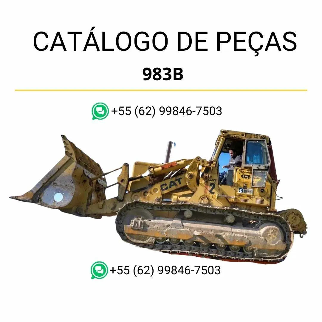 Catálogo de peças Caterpillar 983B em PDF com ilustrações técnicas detalhadas e lista completa de componentes originais da carregadeira de esteira.