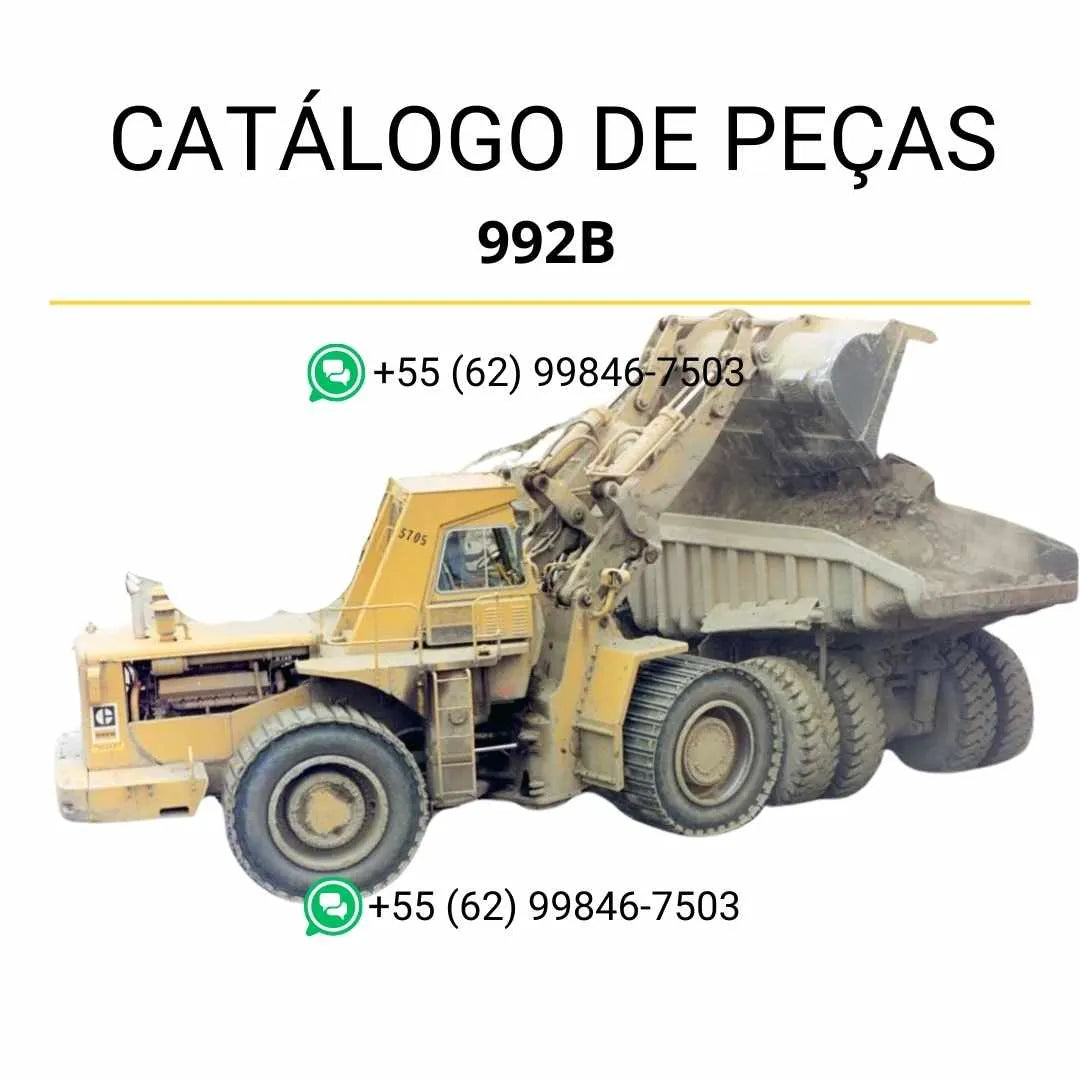 Catálogo de peças Caterpillar 992B em PDF com ilustrações técnicas e lista completa de componentes originais da carregadeira de rodas.