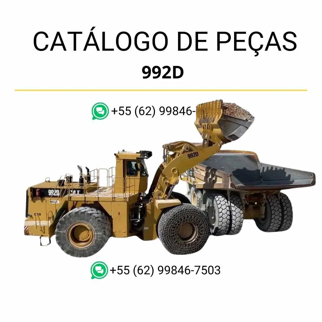 Catálogo de peças Caterpillar 992D Carregadeira de Rodas em PDF com diagramas ilustrativos e lista completa de componentes originais.
