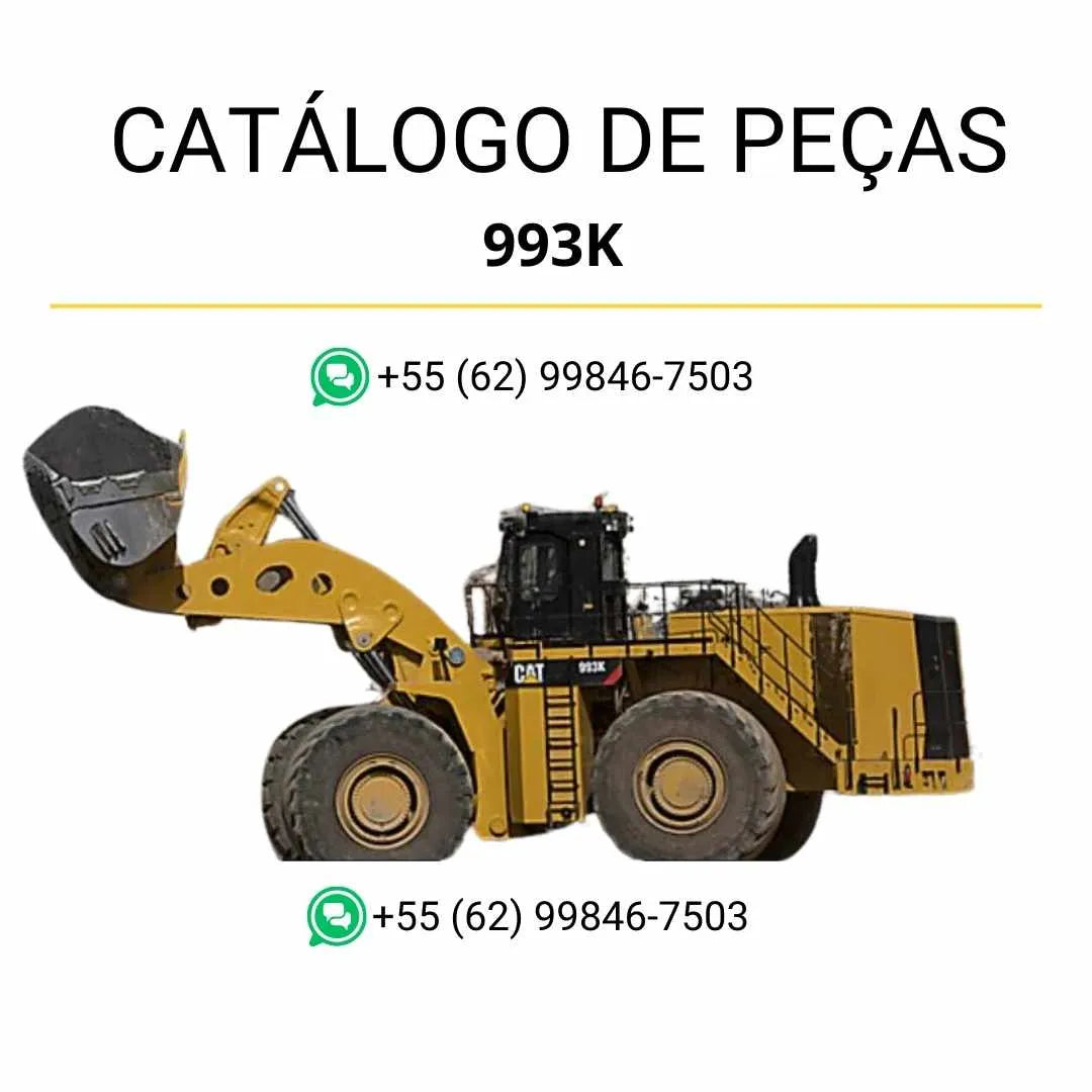 Catálogo de peças Caterpillar 993K Carregadeira de Rodas em PDF com ilustrações técnicas e lista detalhada de componentes originais.