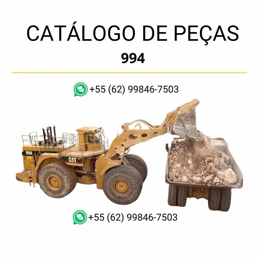 Catálogo de peças Caterpillar 994 Carregadeira de Rodas em PDF com diagramas detalhados e relação completa de componentes originais.