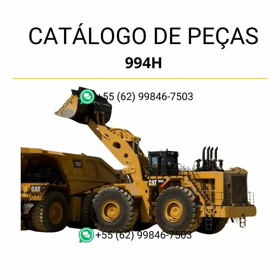 Catálogo de peças Caterpillar 994H Carregadeira de Rodas em PDF com diagramas técnicos e relação completa de componentes originais.