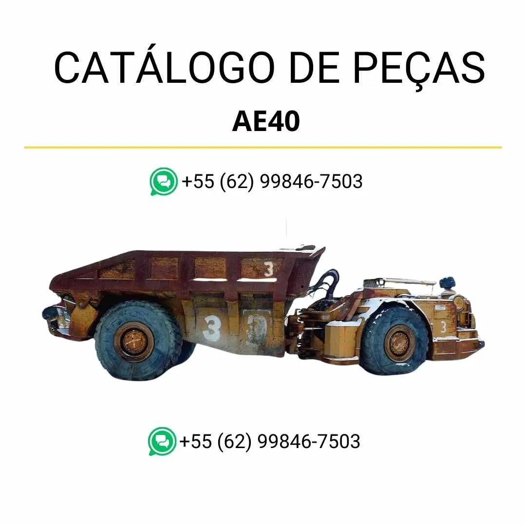 Catálogo de peças Caterpillar AE40 em PDF com ilustrações técnicas detalhadas e lista completa de componentes originais subterrâneos.